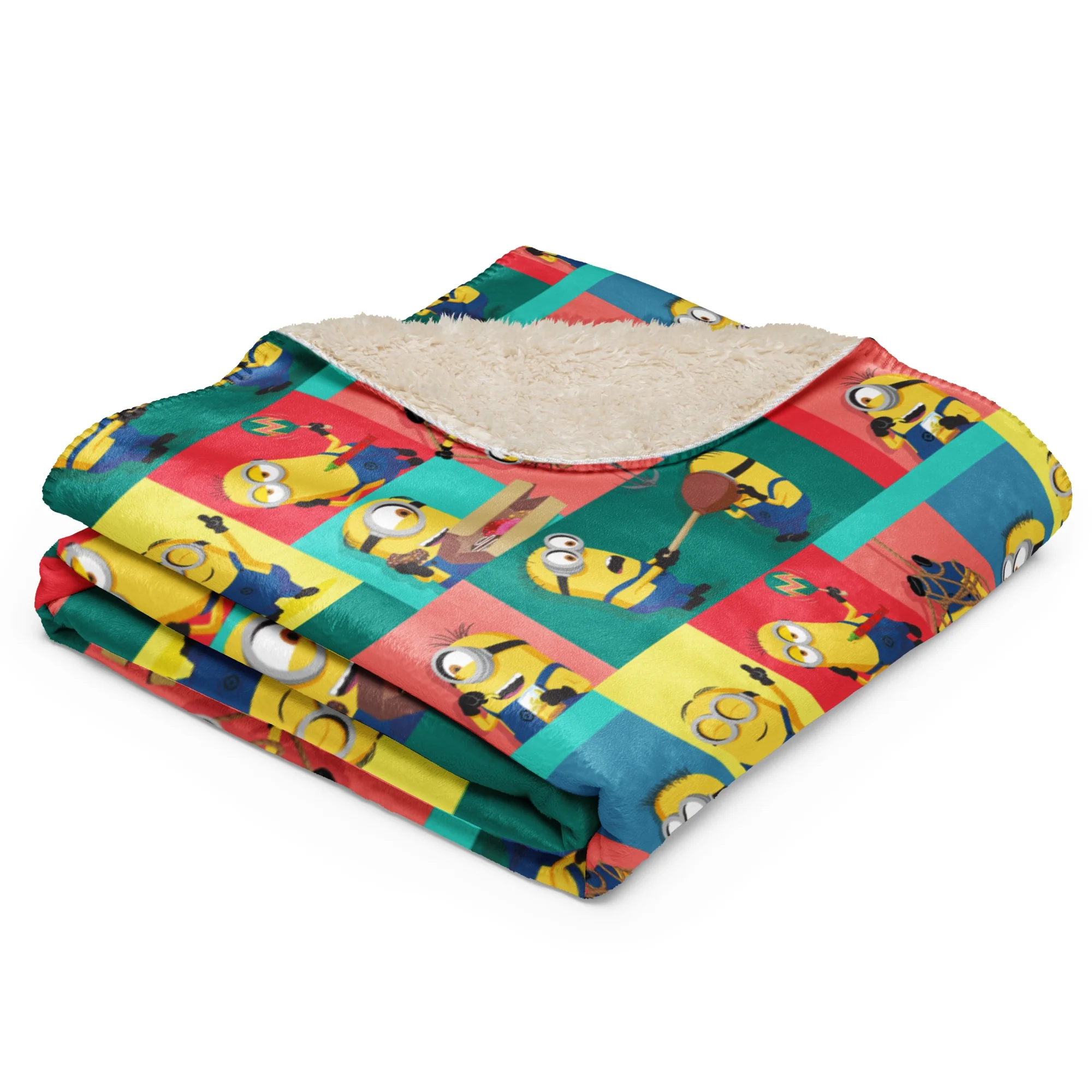 AMC- Despicable Me 4 Minion Pattern Sherpa Blanket - Image 2