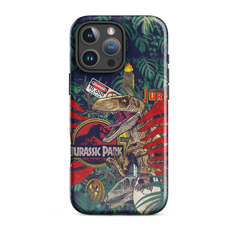 Jurassic Park Jungle Collage iPhone Tough Phone Case