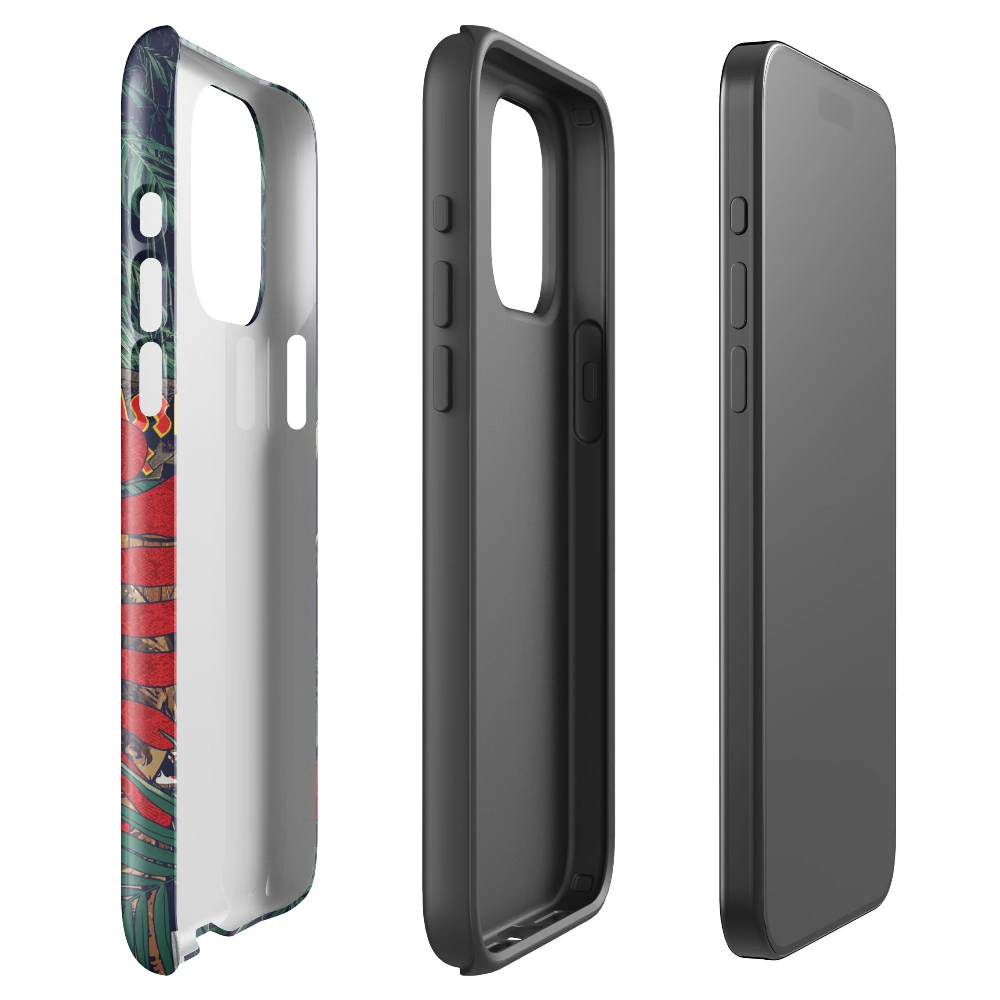 Jurassic Park Jungle Collage iPhone Tough Phone Case - Image 2