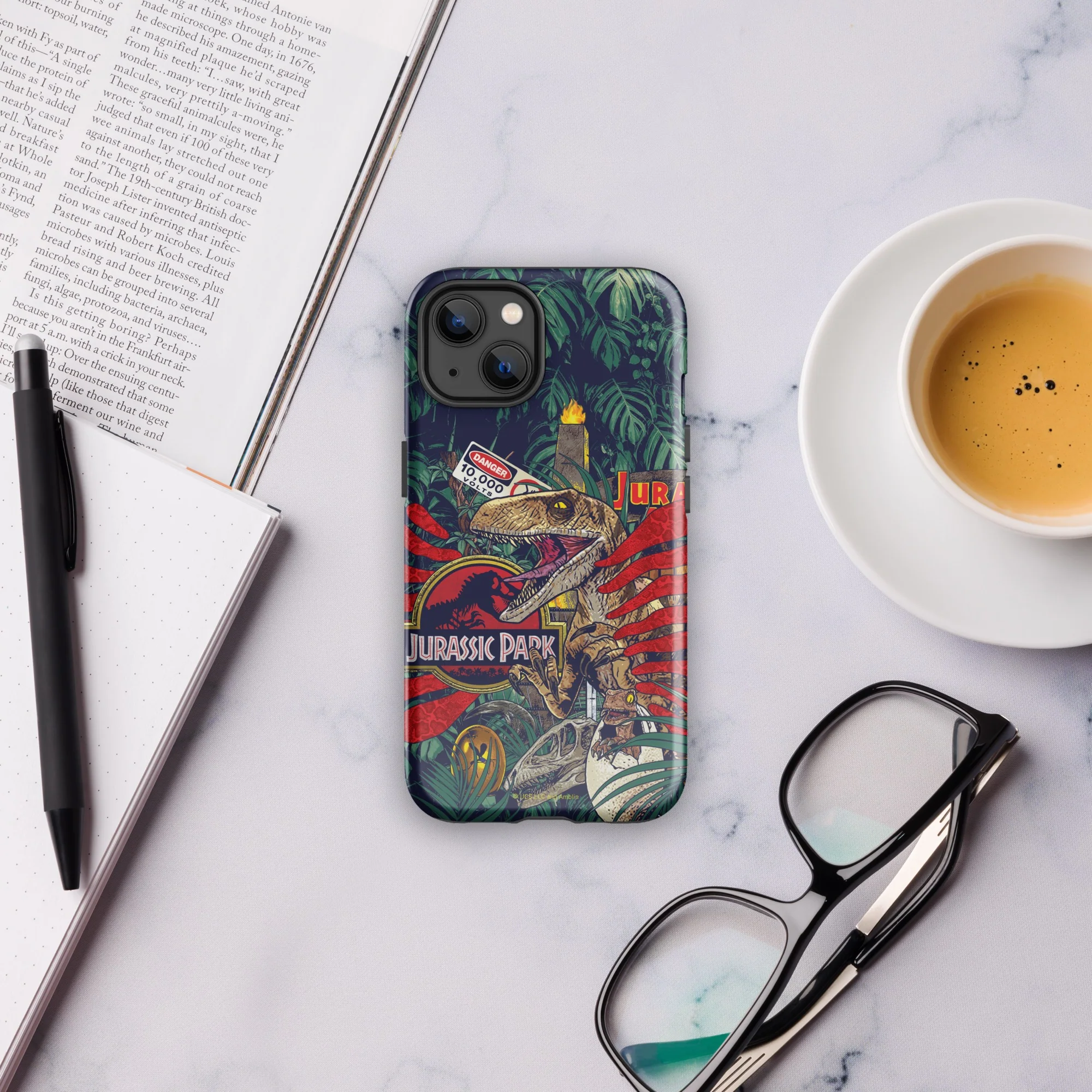 Jurassic Park Jungle Collage iPhone Tough Phone Case - Image 40
