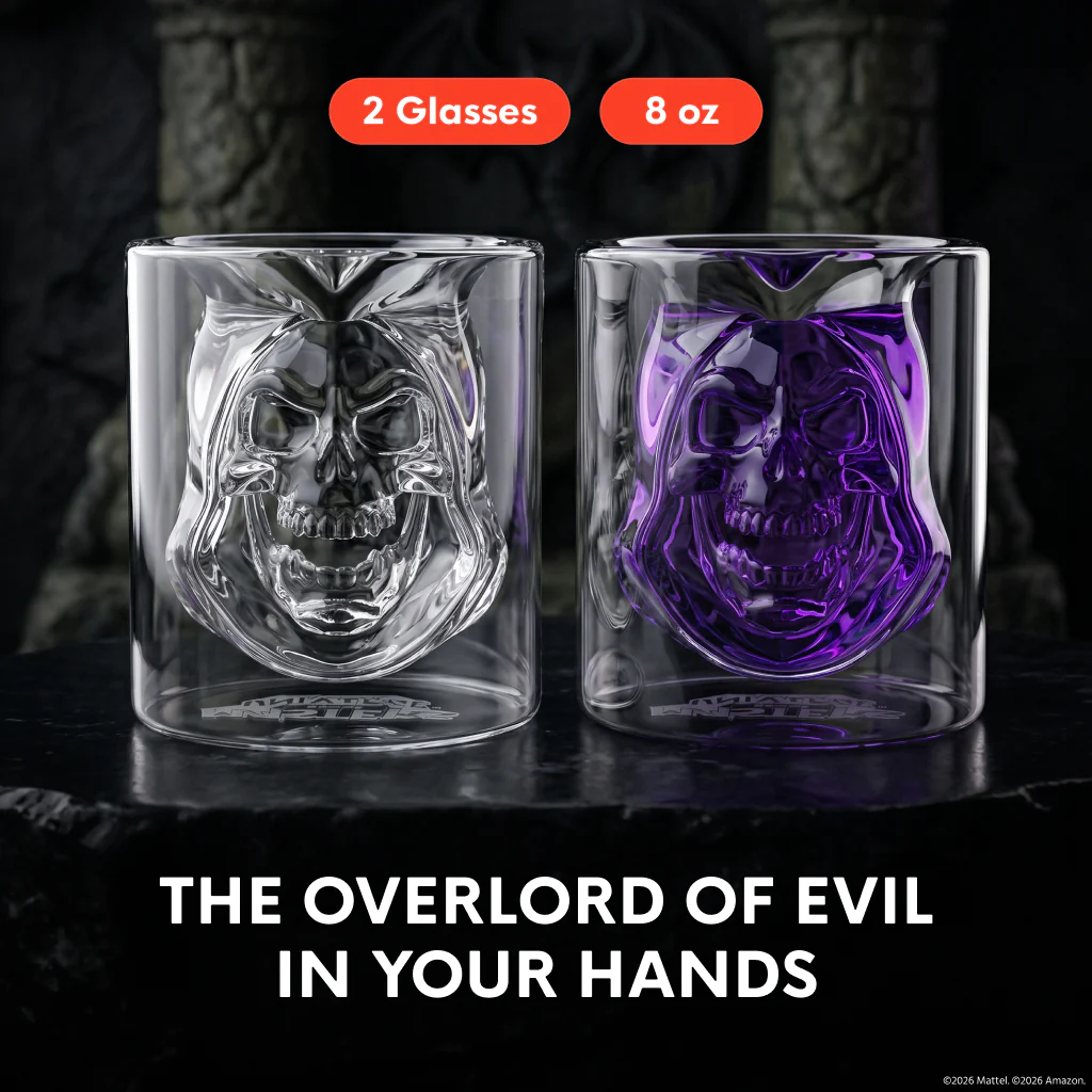 Masters of the Universe x Dragon Glassware Skeletor Drinking Glasses - Image 4