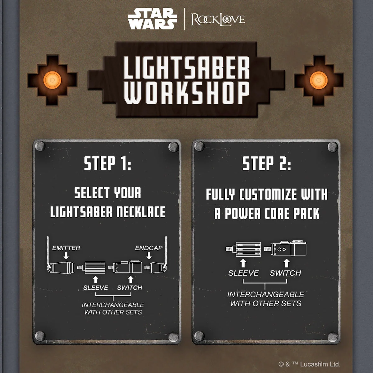 Star Wars x RockLove Duty and Resolve Lightsaber Necklace - Image 4